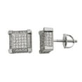 thumbnail image 1 of YGI SZE4537W2W Boucle d'Oreille en Argent Sterling Rhodié Micropave Carré Vissé Mens Stud, 1 of 1