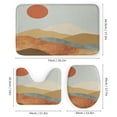 thumbnail image 3 of Sun And Mountain Boho Art 4 Piece Bathroom Shower Curtain Sets with Non-Slip Rugs, Toilet Lid Cover and Bath Mat Modern Mid Century Landscape Artwork Waterproof Shower Curtain, 3 of 8