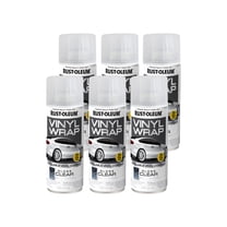 6 Pack, Clear, Rust-Oleum Automotive Vinyl Wrap Peelable Coating Gloss Spray Paint-363547, 11 oz