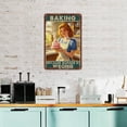 thumbnail image 4 of Baking Because Murder Is Wrong 8x12 Inch Metal Sign | Quirky Baking Quote | Perfect for Decorating Your Kitchen or Bakery, 4 of 8