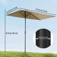 thumbnail image 3 of Outsunny Parasol Demi-Ombrelle 8 Pieds pour Balcon Extérieur Café, 3 of 10