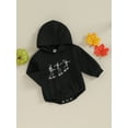 thumbnail image 3 of LMLYSoH Baby Halloween Sweatshirt Romper Funny Skeleton Print Long Sleeve Hooded Bodysuit Newborn Clothes, 3 of 9
