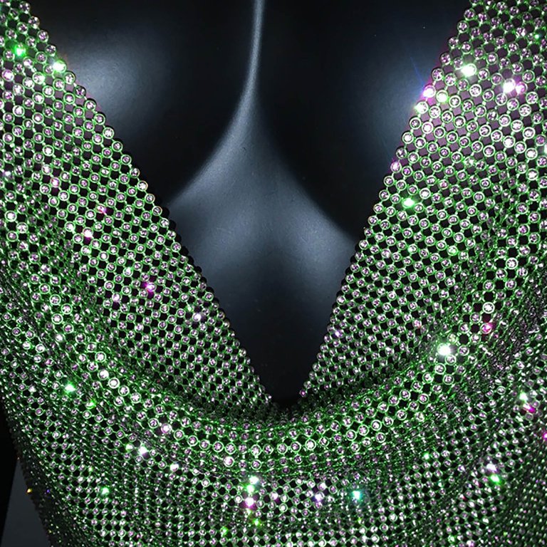 ○様　DIANTE Rhinestone halter neck tops LOREN RHINESTONE HALTER NECK TOP IN SILVER – AKIRA