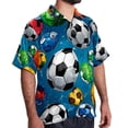 thumbnail image 2 of Football Men's Short Sleeve Poplin Button Down Shirts - Casual Printed Summer Beach Tops for Men, 2 of 6