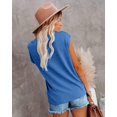 thumbnail image 2 of Tops de verano con mangas casquillo para mujer, camisetas sin mangas a la moda con encaje y cuello en V, camisas holgadas S-XXLBlueX-Large esquí esquí Gafas de esquí, 2 of 3