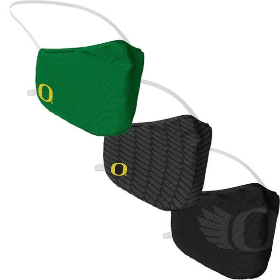 3 Pack Oregon Ducks Officially Licensed NCAA Washable Resuable Face Mask Cover By Fanatics