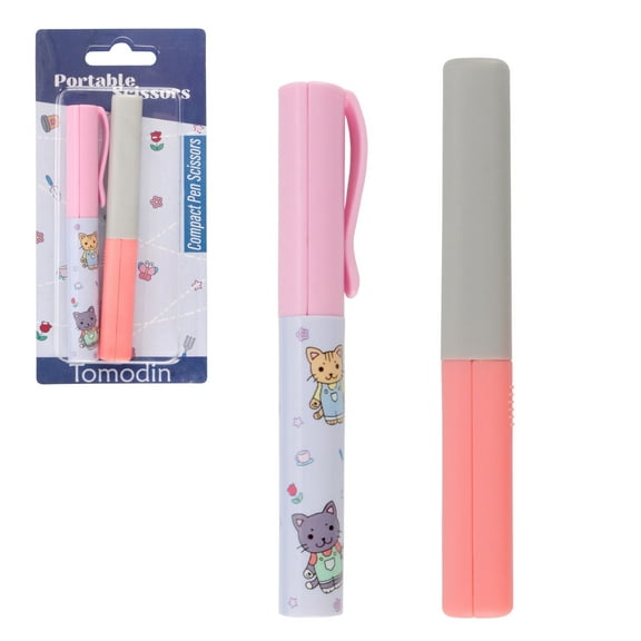 JubileeYarn Mini Pen Portable Travel Scissors - Garden Kitty & Pink - 1 Pair Each