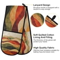 thumbnail image 2 of Yayeee Double Oven Mitt Kitchen Heat Resistant Baking 35" x7" Quilted Glove, Abstract Desert Pattern, 2 of 6