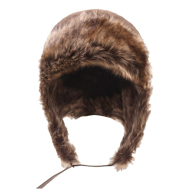 Gorro de de invierno con orejeras, cuero cálido a prueba engrosamiento gorros a prueba de frío, sombreros para esquí, clima Café Colco Sombrero de soldado de invierno