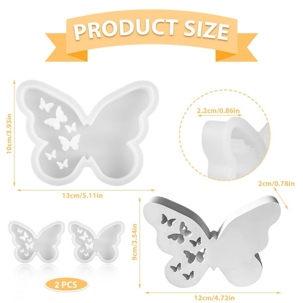 Advancent Juego de 2 moldes de silicona con forma de mariposa para decoración de velas, para hacer tú mismo, duraderos y prácticos. Artesanía