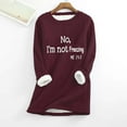 thumbnail image 5 of FNFYFH Funny Letter Print Crewneck Sweathirts Winter Warm Sherpa Fleece Lined Pullover Cute Sweatshirt Tunic Tops, 5 of 5