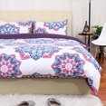 thumbnail image 4 of PiccoCasa Bohemian Duvet Cover Sets with 2 Pillow Shams Microfiber 3PCS (Purple, Full), 4 of 7