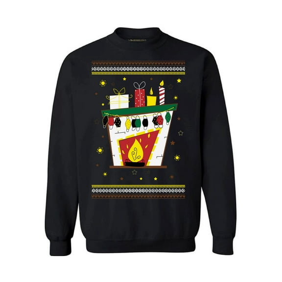 Christmas Fireplace Sweatshirt Merry Christmas Sweater Happy New Year 2021 Sweatshirt for Men Women Cozy Fireplace Sweater Funny Xmas 2020 Unisex Top Happy Holidays Xmas Party Outfit
