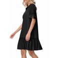 thumbnail image 2 of Women'S Summer Button Down Shirt Dress Casual Ruffle Sleeve Shift Mini Dresses with Pockets, 2 of 8