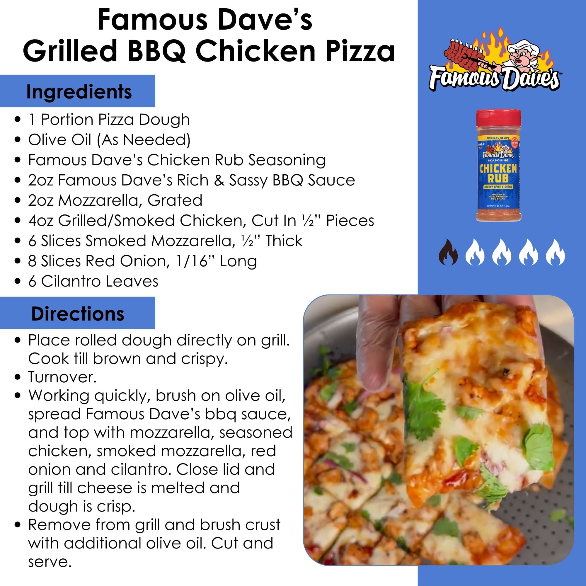 Famous Dave’s Chicken Rub Seasoning, Savory Spice & Garlic, 5.25 oz