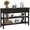 Black, 2-Tier, variant on LAZZO Modern Fluted Console Table, Narrow Long Behind Couch Sofa Entryway Table with 3 Drawers,1-Tier Open Storage Shelf,Black