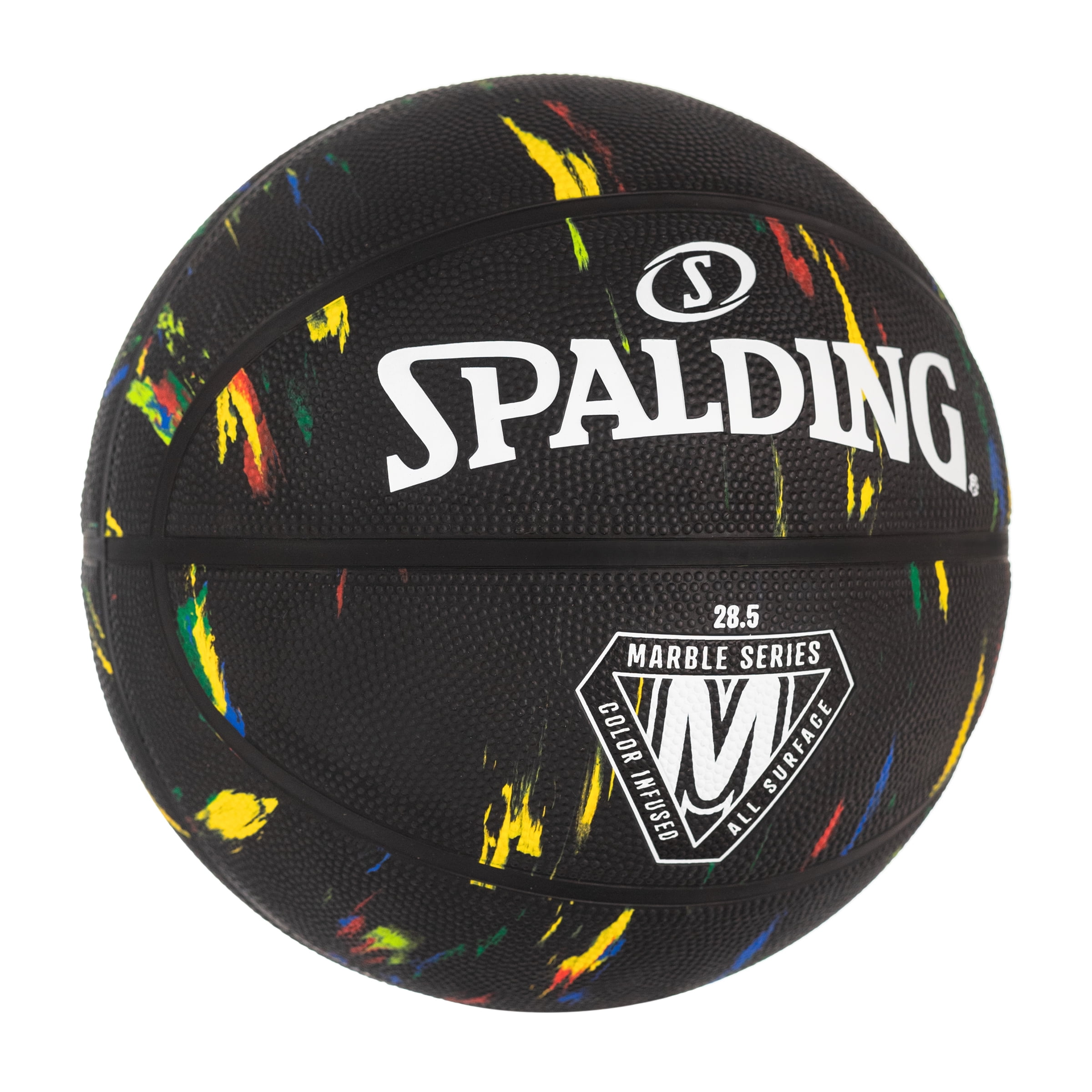【アンダーアーマ.SPALDING　S.Mサイズ（ネイビー）　3枚セット　】 Spalding Black Marble Outdoor Basketball, Multi-Color, Rubber
