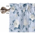 thumbnail image 5 of Kitchen Curtains Set, Blue Floral Kitchen Curtains and Valances Set, Elegant Spring Flowers Summer Botanical Rod Pocket Tier Curtains 36 Inch Length for Cafe/Bedroom Windows, 5 of 6