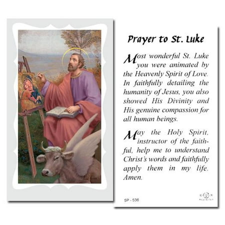 

Saint Luke Catholic Prayer Holy Card with Prayer on Back Pack of 100