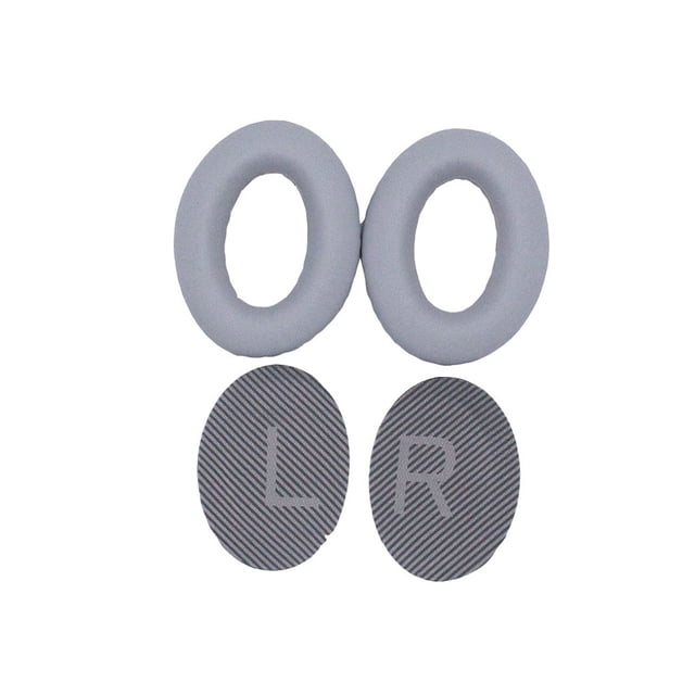 Injueey Almohadillas para los oídos, accesorios con cancelación de ruido, funda transpirable elíptica para auriculares, repuesto para auriculares Relojes inteligentes Gris-plata