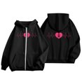 thumbnail image 5 of Veste à Capuche Zippée pour Femme, Chandail Décontracté avec Poches pour le Quotidien et la Sensibilisation au Cancer, 5 of 5