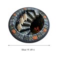 thumbnail image 2 of Sulaicai 3D Optical Illusion Halloween Round Rug, Spooky Ghost Pumpkin Print Absorbent Doormat, Non Slip Washable Floor Mat for Indoor Entryway Living Room Halloween Home Decor, 20 Inch, 2 of 5