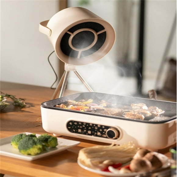 Riforla Portable Range Hood Desktop Range Hood with 3 Speed Exhaust Fan Low Noise Mini Cooker Hood for Kitchen Home BBQ Hot Pot Cooking Utensils White One Size