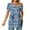 Blue, variant on TIHLMK Womens Shirts Blue Sales Clearance Women's Fashion Comfortable Casual Round Neck Short Sleeve Print Top Blouse Gift for Womens Tops
