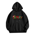 thumbnail image 5 of Funny Christmas Hoodie Long Sleeve Merry Christmas Sweatshirt Retro Fall Winter Pullover Black Large, 5 of 5