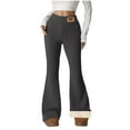 thumbnail image 2 of Gamivast Women's Fleece Lined Pants High Waist Winter Thermal Warm Flare Leggings Hiking Yoga Pull on Straight Leg Pants Work Tummy Control Pant for Cold Weather, 2 of 6