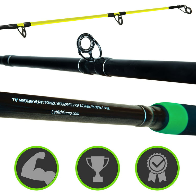 Original Chop Stick Catfishing Rod: Medium Heavy, 7' 6 inch, 2-Piece, Sensitive Tip, Catfishing Rod, Men's, Black