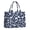 Dinosaur and Foliage Navy Blue Pattern, variant on Dinosaur and Palm Pink Pattern Tote Bag, Shopping Handbag with Interior Pockets & Top Handle, Smooth Zipper Gifts for Women Men,15.7 X 5.1 X 13 Inches