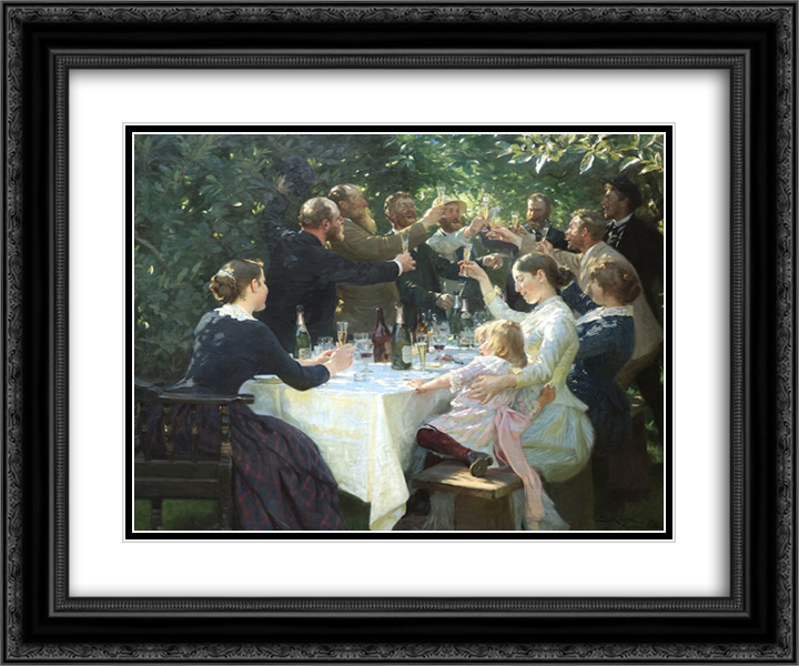 Peder Severin Kroyer 2x Matted 24x20 Black Ornate Framed Art Print &lsquo;Hip