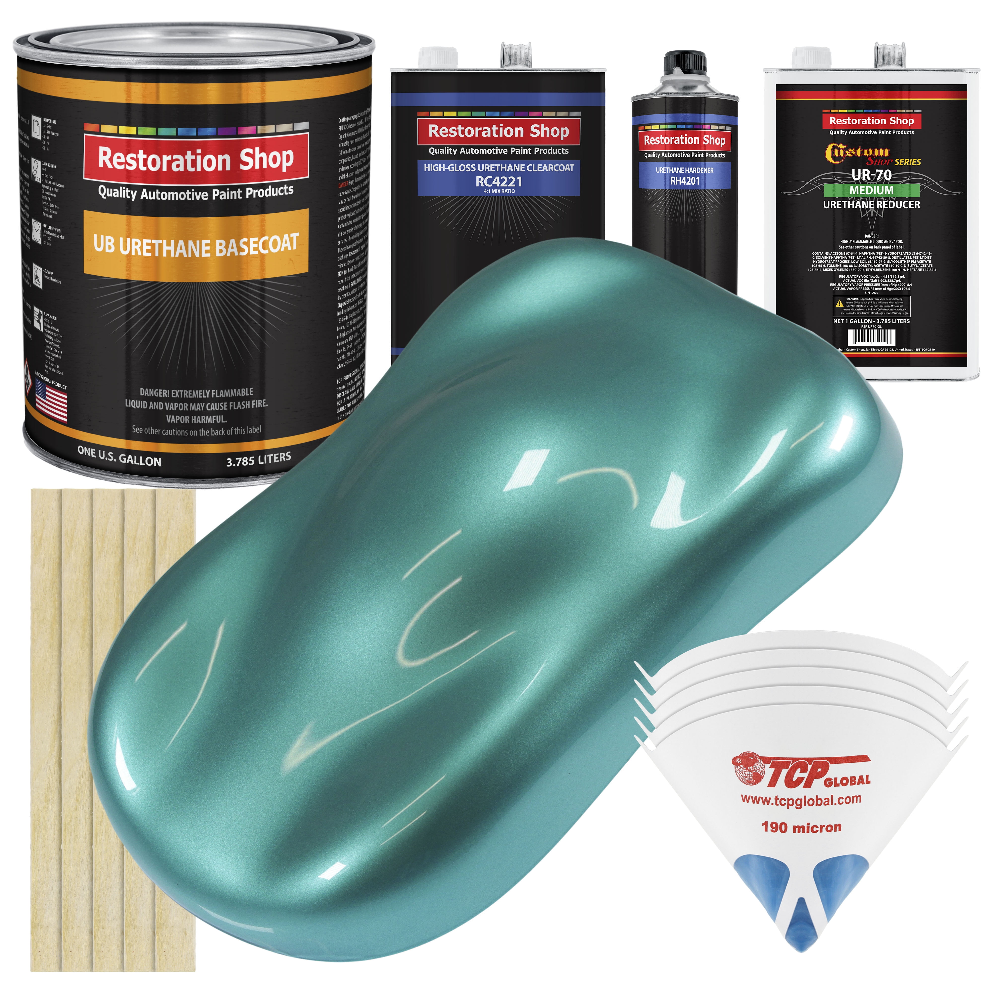 Gulfstream Aqua Metallic Gallon URETHANE BASECOAT CLEARCOAT Car Auto Paint Kit