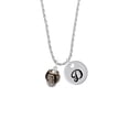 thumbnail image 2 of Delight Jewelry Silvertone Chinese Pattern on Black Spinners Silvertone Script Initial Disc - D - Charm Necklace, 20"+3", 2 of 4