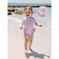 thumbnail image 4 of WOYY Girls Ruffle Long Sleeve Rash Guard One-Piece Swimsuit Cute Bathing Suit, Sizes 6-12 Months, 4 of 8