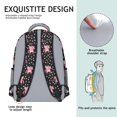 thumbnail image 5 of Unicorn and Wing Black Pattern Backpack for School, Cute School Bag with Adjustable Shoulder Straps and Padded Back, 15.3"x11"x6.7", 5 of 5