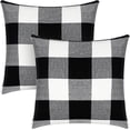 thumbnail image 1 of Funda de Almohada TANGJMXG Juego de 2 a Cuadros Estilo Búfalo Algodón y Lino Blanco y Negro Decoración de Pascua Coche, 1 of 5