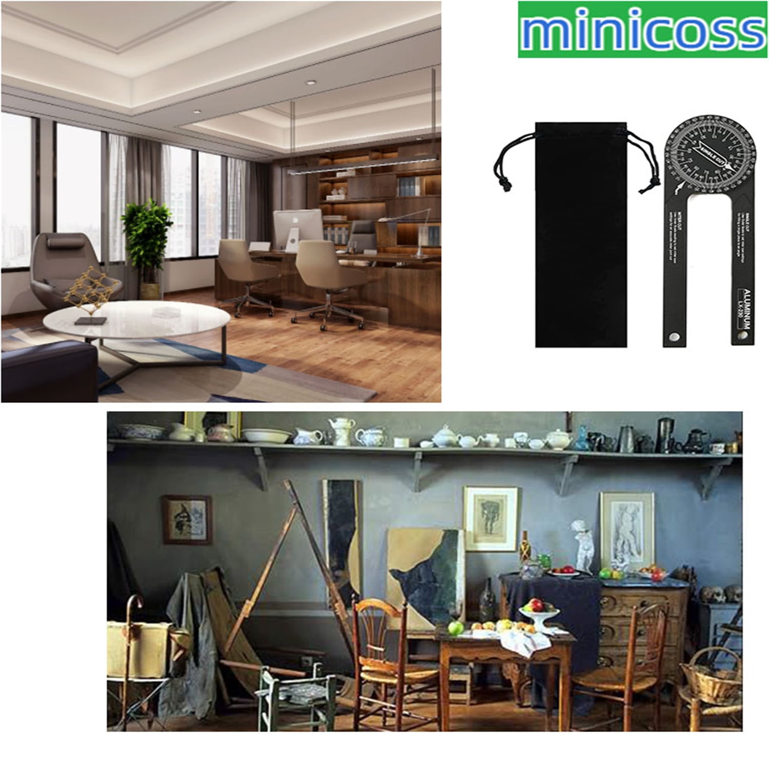 Miter Saw Protractor, Aluminum Angle Finder Featuring Precision Laser