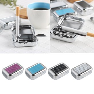Qianha Mall Portable Pocket Ashtray- Premium Fireproof ABS Metal Smell  Proof Cool Travel Ashtray with Keychain Outdoor Butt Disposal Tube Cute  Fancy Ash Tray