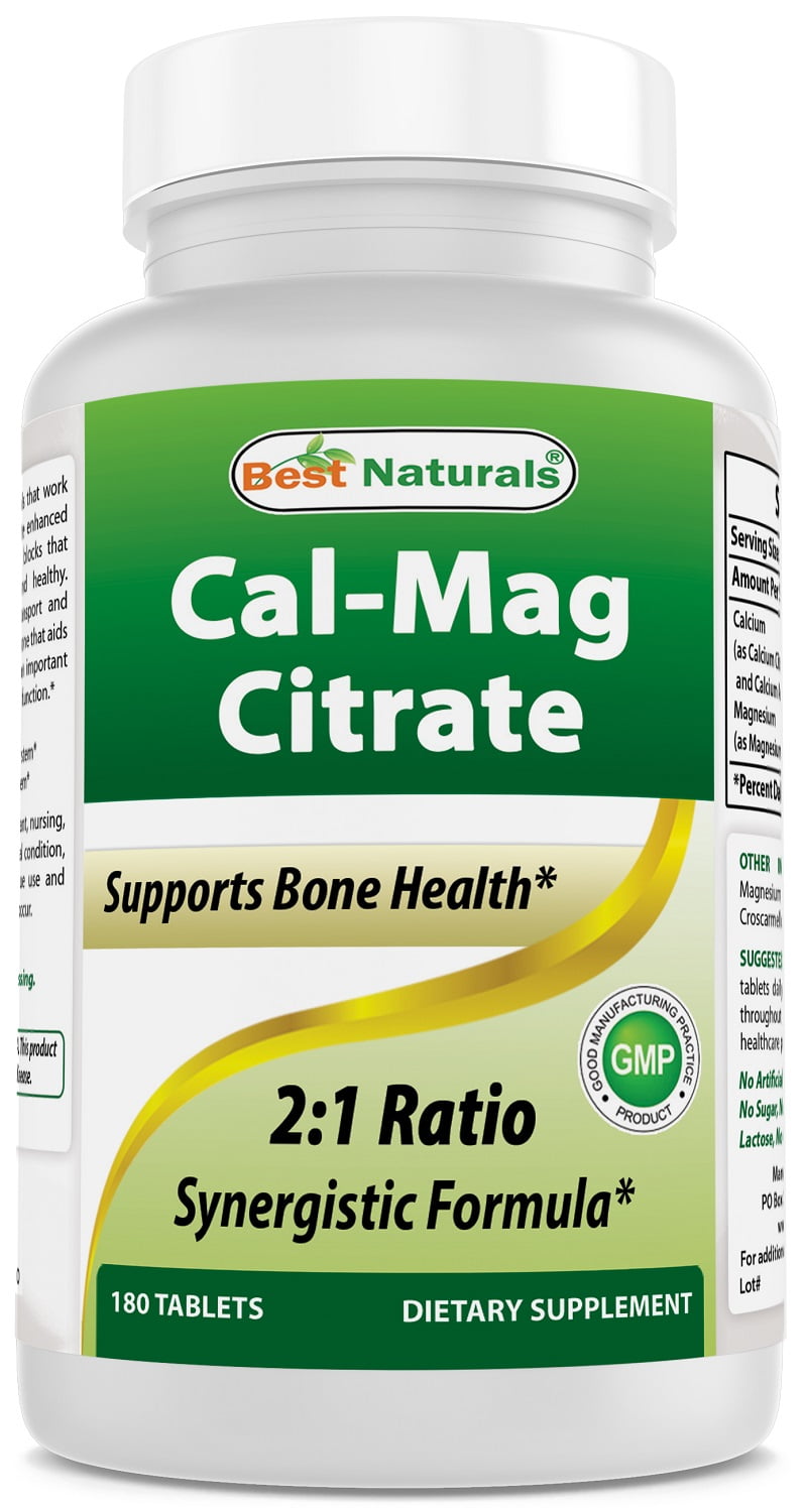 Best Naturals Calcium Magnesium Citrate 180 Tablets Bone Health