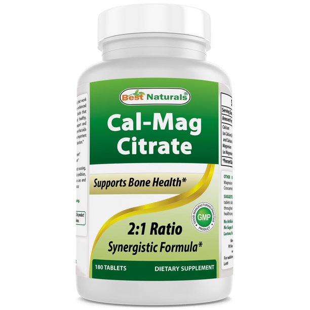 Best Naturals Calcium Magnesium Citrate 180 Tablets Bone