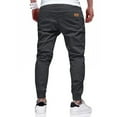 thumbnail image 3 of Dwelliawo Mens Casual Cargo Joggers Drawstring Twill Track Chino Casual Pants Hiking Work Elastic Waist Jogging Sweatpant Pant with Pockets Dark Gray S, 3 of 3