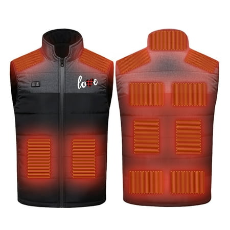 Qetyuw Heated Vest for Men and Women 11 Heating Zones Jackets Lightweight Sleeveless Heated Jacket 2 Heating Levels Electric Warm Vests