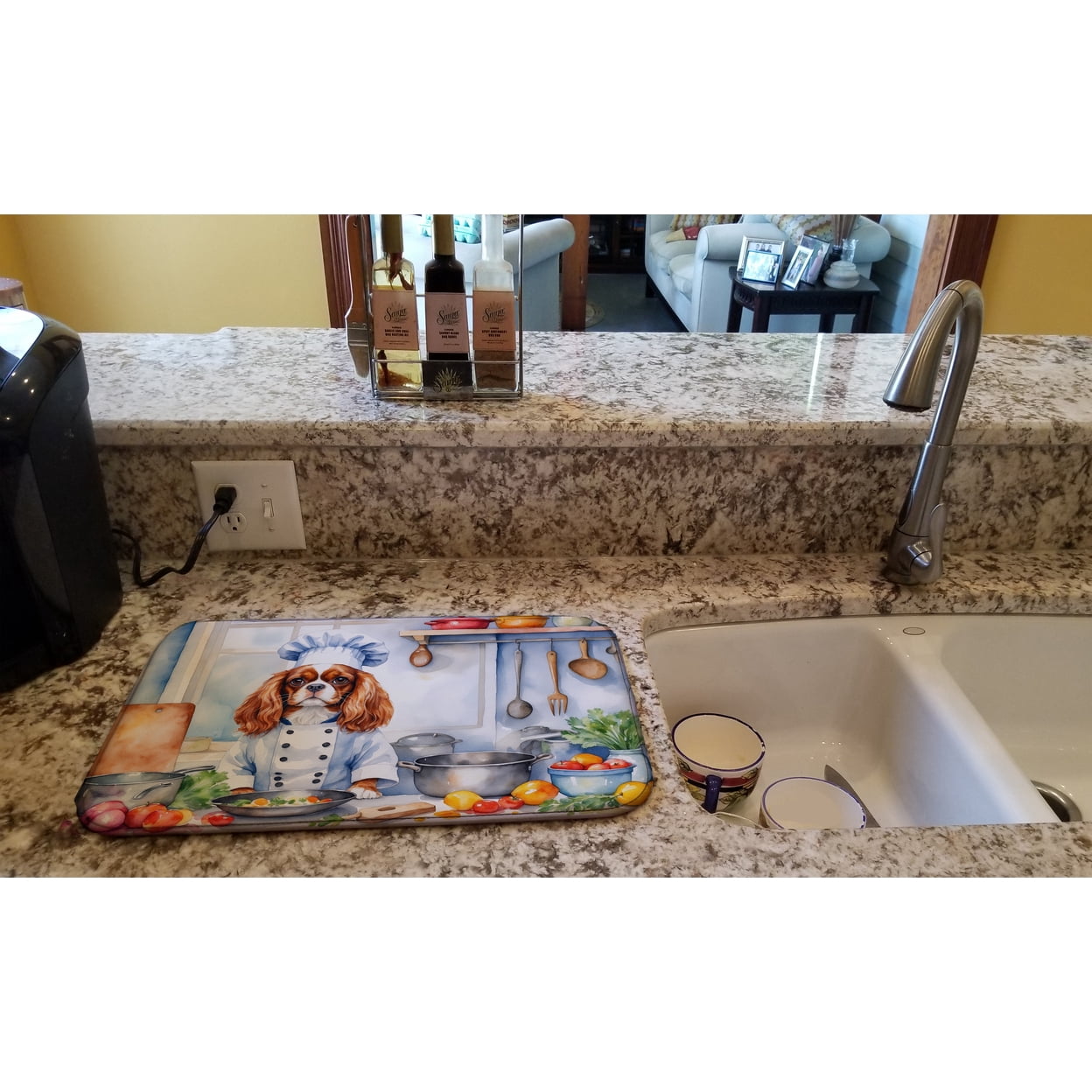 Cavalier Spaniel The Chef Dish Drying Mat