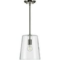 thumbnail image 2 of Progress Lighting Clarion 1-Light Pendant, Polished Nickel, Clear Glass Shade, 2 of 8