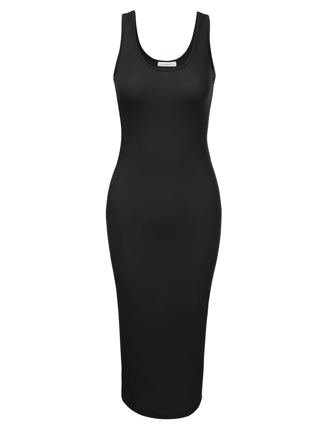 Doublju Women's Sleeveless Bodycon High Split Tank Midi Dress Shirring ...