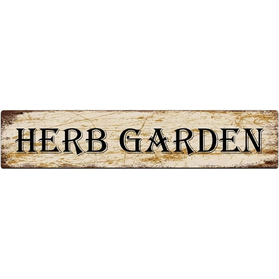 Metal Sign Herb Garden Vintage Tin Signs Plaque for Bedroom Kitchen Garden Wall Pub Club Coffee Hanging Sign Decor 4"x16"