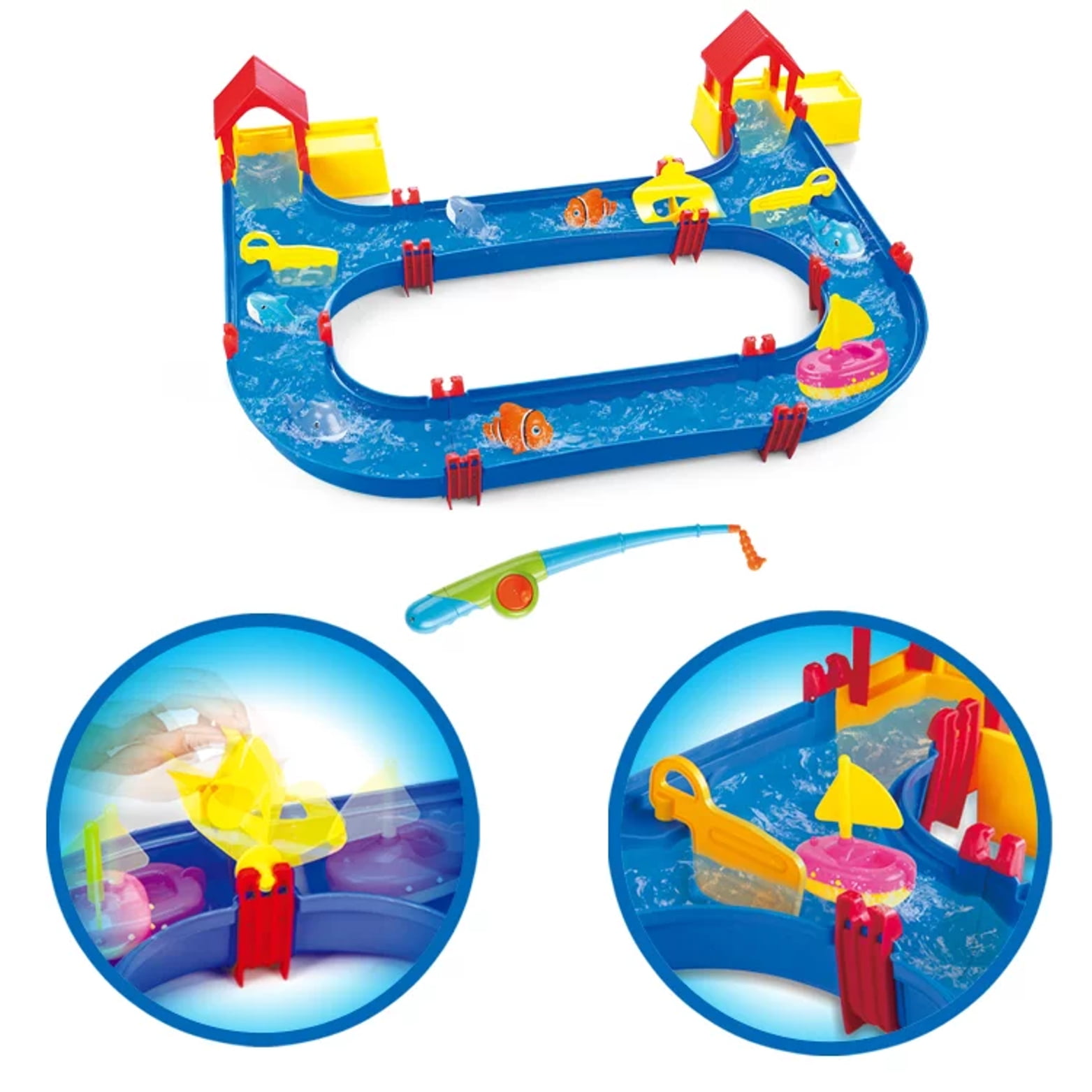 Mundo Toys Outdoor Waterpark Fishing Playset with Rods and Sea Animals