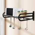thumbnail image 5 of Dwellnix Wall Mounted Shelf Metal Microwave Oven Shelf Heavy Duty Shelves Household Black, 5 of 7